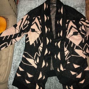 Pale pink and black cardigan/sweater!